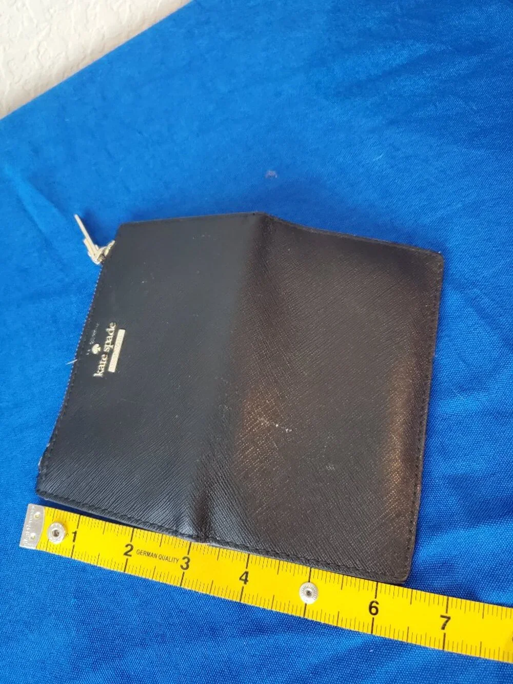 Kate Spade New York Staci Small Slim Bifold Wallet Black Saffiano Leather